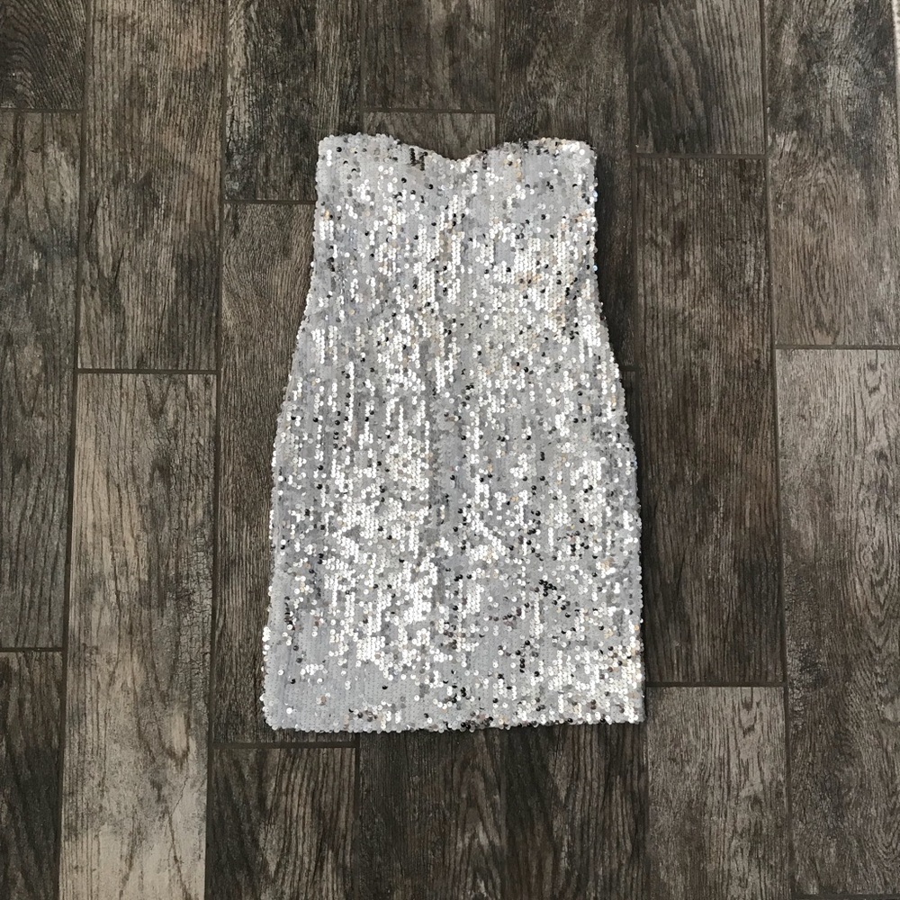 White sequin dress